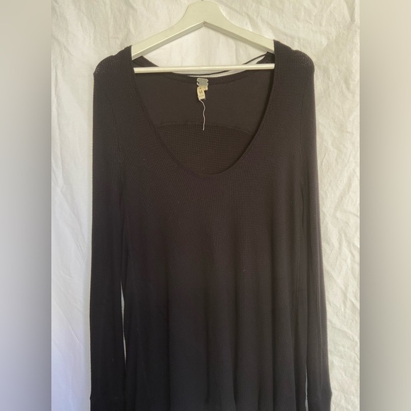 Free People we the free Waffle Knit Tunic Sweater Size Medium - Picture 9 of 9